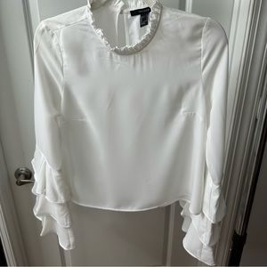 White Ruffle Blouse